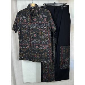 Dickies Paisley Patchwork Shirt & Pants Set Small 16x42 Regular Fit
